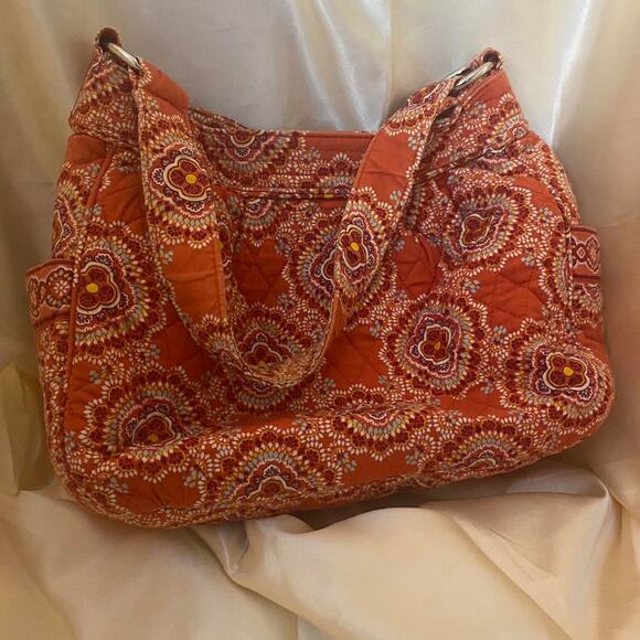Vera Bradley Paprika Orange Quilted Shoulder Bag Purse magnetic enclosure - Picture 1 of 8